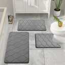 Colorxy Memory Foam Bathroom Rugs, Ultra Soft & Non-Slip Bath Mat, Water Absorbent and Machine Washable Shower Bath Runner Rug for Kitchen Bathroom Floor Carpets, 59''x24'', Dark Grey