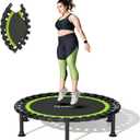ZCMHAXJ Foldable Mini Trampoline, 36"/40"/48" Rebounder Trampoline for Adults & Kids, 440lbs Capacity Indoor Fitness Workout Exercise Equipment (Green)