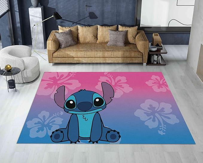 Cartoon Animated Rug Cartoon Animated Character Area Rug Cute Blue Animals Carpet Gift for Animation Lovers for Bedroom Livingroom Children Room Home Decor Floor Mat  6" x 9"