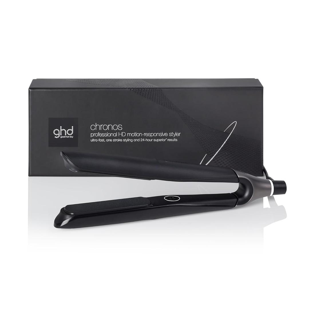 ghd Chronos & Chronos Max Stylers  1" and 2" Professional Flat Iron Hair Straighteners Last 24hrs | 85% More Shine, 2X Less Frizz, No Heat Damage (Black)