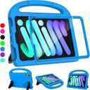 iPad mini 7th/6th Generation Case for Kids (8.3-inch, 2024/2021 Release), Lainergie iPad mini 7/6 Case Lightweight Shockproof Kid-Proof Cover Built-in Screen Protector with Handle Stand- Blue