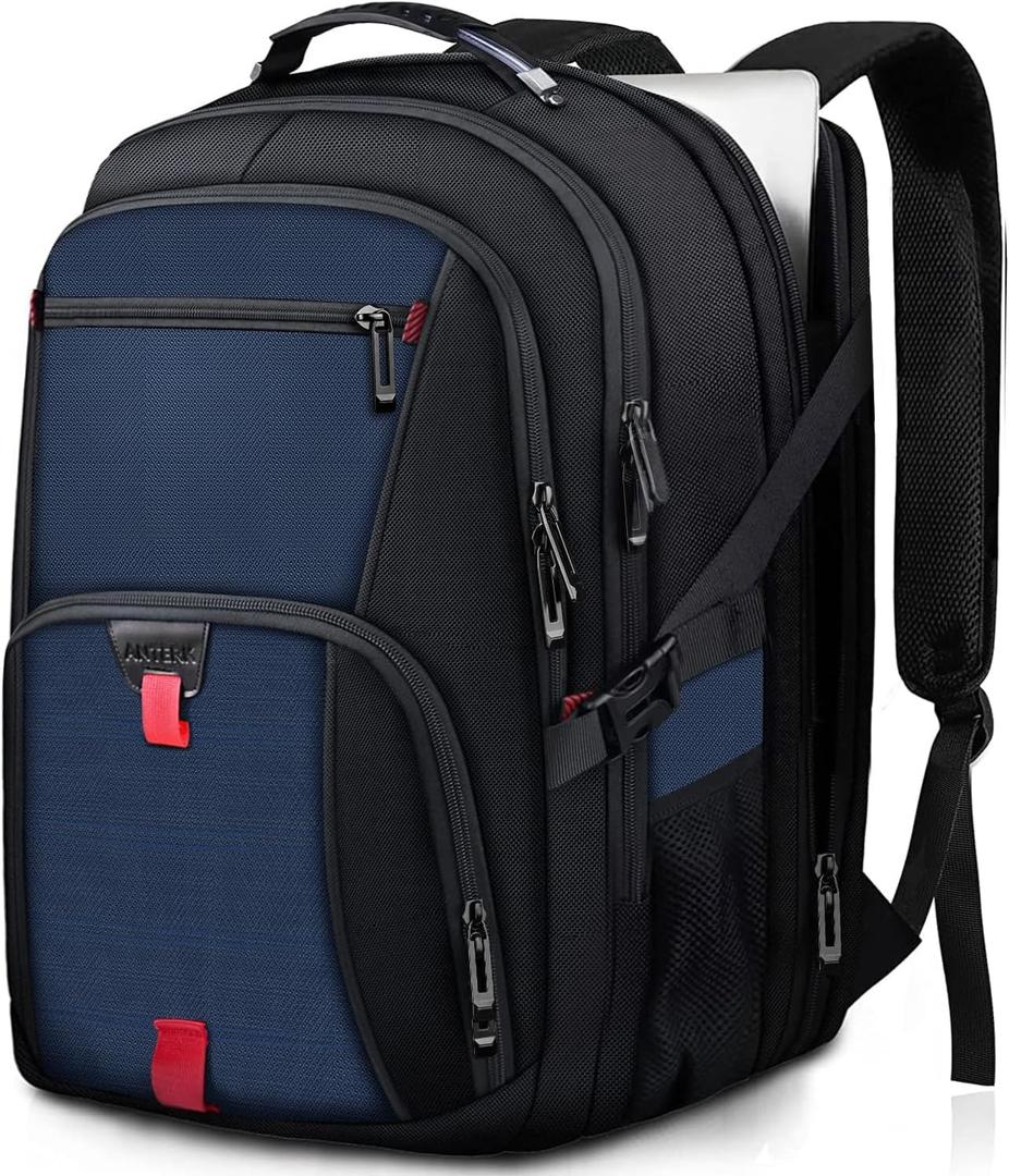 ANTERK Laptop Backpack, 18.4 Inch Laptop Backpacks for Men Women, 55L Anti Theft Water Resistant College Bussiness TSA Airline Approved Work Computer Backpack, Blue