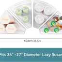 Oubonun Lazy Susan Organizers Set of 4, 10.2x 9.4x 4 Plastic Transparent Kitchen Cabinet Storage Bins with Handle, 4" Deep Container, 1/8 Wedge - Food Safe, without BPA