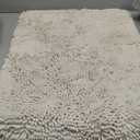 Bath Mat for Bathroom Ultra-Soft Machine Washable Rugs for Shower Room with Non-Slip Backing Shaggy Absorbent Luxury Chenille Bath Rug Perfect for Tub Sink Bedroom Door (20"x32", Ivory White) (1'8" x 2'8" (Rectangular))