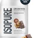 Isopure Low Carb 100% Pure Whey Isolate Protein Powder, Lactose Free, Gluten Free, With Vitamins, Chocolate Peanut Butter, 25g Protein Per Serving, 3 Lbs, 40 Servings (Packaging May Vary) (EXP 09/10/27)
