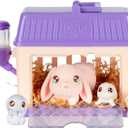 Little Live Pets Bunny Mini Interactive Live Pet Toy Set, Hutch Animal Playset with 3 Surprise Babies, 20+ Sounds, Bunny Accessories for Girls Toys for Ages 3+