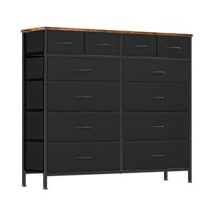 Large Dresser for Bedroom with 12 Deep Drawers, Tall Fabric Drawer Dresser, Chest of Drawers for Closet, Nursery, Living Room, Laundry, Entryway, Hallway (Black)
