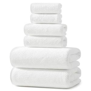 REDKISS Ultra Soft 6 Piece Towel Set, Premium White Towels for Bathroom, Highly Absorbent, Quick Dry, Lightweight Bath Towels Set Collection, Includes 2 Bath Sheets, 2 Hand Towels, 2 Washcloths