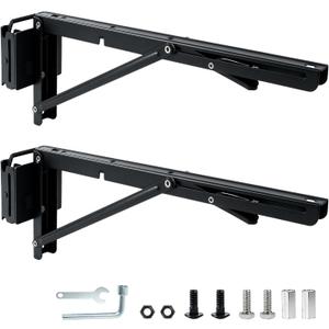 E Track Shelf Bracket, 14" Foldable 2 Pack Steel for Trailers/Vans | Double-Joint Design, Stable & Secure. Foldable, Saves Space. 100lbs Capacity. Steel, Rust-Proof.Easy Install on e-Track Rails