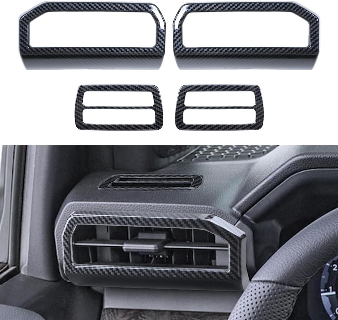 INTGET for 2024 2025 2026 Toyota Tacoma Accessories/ 2025-2026 4Runner for Tacoma/ 4Runner AC Vent Panel Cover ABS Plastic Interior Decoration(Carbon Fiber Style, AC Vent Panel Cover)