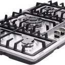 34 Inch Dual Fuel Sealed 5 Burners Stainless Steel Gas Cooktop Drop-In Hob DK258-A01 Cooker, 34inch*20inch*4inch