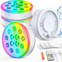 Pool Lights, Upgraded Rechargeable Submersible LED Lights with Remote IP68 Waterproof 16 Colors Hot Tub Underwater Pool Lights for Above Ground Pool, Bath, Party, Vase 4 Pack