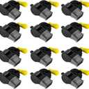 12 Pack Sport Whistles with Lanyar for Coaches, Referees and Officials, Loud Crisp Sound (12 Pcs(black))