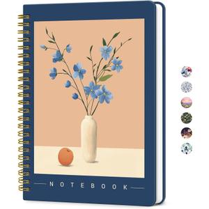 ZOTIA Lined Spiral Journal for Women, A5 Aesthetic Hardcover Notebook for Work, School & Note Taking, Pretty College Ruled Journal, 140 Pages, 6" x 8", Soft Balance