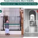 Babelio Baby Gate for Doorways and Stairs, 26-31" Pet Gate with Wide Walk Thru Door and Lock Indicator, No Drill Pressure Mounted Safety Gate with Double Lock and Self-Closing, Black