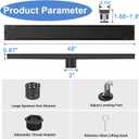 48-Inch Linear Shower Drain with Tile Insert Grate, SUS 304 Stainless Steel Linear Drain, Matte Black Long Rectangle Shower Floor Drain with Leveling Feet, Hair Strainer, Fits Bathroom