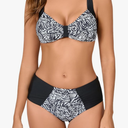 Itzel Women's Two Piece Swimsuits Push Up Adjustable Back Bikini Top with Bottom Bathing Suits