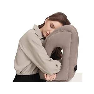 Maliton Inflatable Travel Pillow, Travel pillow for airplane to Support Head Face Back, Airplane Neck Pillow for Sleeping, Used for Office, Train, Car, Trip（Grey）