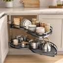 Blind Corner Cabinet Pull Out Organizer, Heavy Duty 2-Tier Soft Close System, Fits 12”-18” Cabinets, Left/Right Adjustable Magic Corner Storage for Kitchen Cabinets
