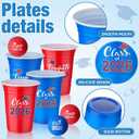 Chuangdi 30 Pieces Graduation Party Game Set 16 oz Blue and Red Class of 2026 Plastic Cups with 8 Pcs Congrats Grad Balls for 2026 Graduation High School College Grad Game Party Decorations Supplies