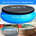 8ft Round Pool Cover 8 ft Round Inflatable Pool Covers Garden Outdoor Above Ground Swimming Pool Shades 96 in Canopy Backyard Adult Pool Accessories