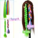 Colorful Hair Extensions for Braids Ponytail Extension 2 Packs, 20 inch Crazy Hair Day Accessories for Women, DIY Festival Wacky Rave Braids,Tinsel Mixed