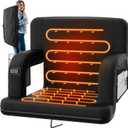 25" Heated Stadium Seats for Bleachers with Back Support, Portable Heated Bleacher Shairs with Backrest Cushion, 6 Reclining Positions, 3 Heat Modes for Outdoor Game Sports