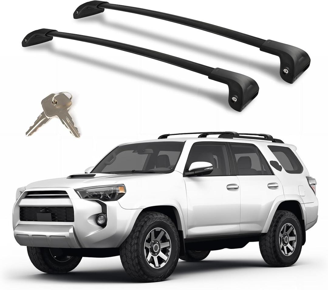 330LBS T-Slot Roof Rack Cross Bars Compatible with Toyota 4 Runner2010-2024 | Lockable Aluminum Crossbars, Anti-Theft Rooftop Cargo Carrier for Bike, Kayak, Ski, Cargo Box & Luggage