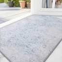 2x3 Washable Area Rug – Soft, Non-Slip Entrance Rug, Durable Indoor Door mat, Floor Carpet for High-Traffic Areas, Entryway, Kitchen, and Bedside, Nordic Serenity/Blue