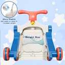 HYES 5 in 1 Baby Push Walker for Baby Boy, Activity Center Learning to Walk, Sit to Stand, Early Learning Push Toys for Infant 12 Months, Walking Toys Gift for Toddler Boys, Blue