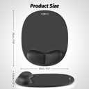 Ergonomic Mouse Pad with Skin-Friendly Lycra Memory Foam Wrist Rest, Easy-to-Clean Smooth PP Surface, and Non-Slip PU Base – Ideal for Vertical, Ergonomic, and Office Mice (Jet Black)