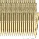 Teling 72 Pcs Small Ballpoint Pen Mini Pens Bulk 4 Inch Short Small Tiny Black Ink Ballpoint Writing Tool for Notebook Pockets Signature Notepads School Office(Gold,Classic Style)