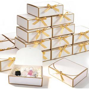 kenaeooe 16 Pack 10.6x7.8x3.1 Inch White Gift Boxes with Lids, Bridesmaid Proposal Box, Luxury Gift Box with Ribbon for Wedding, Birthday, Christmas, Graduation, Party