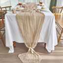 IVAPUPU 6 Pcs Cheesecloth Table Runner - 10ft Nude Spring Boho Gauze Cheese Cloth Table Runners for Baby Shower Decorations Wedding Party Garden Farmhouse Decor