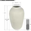 White Floor Vase, Large 20 Inch Tall Decorative Vase for Pampas Grass, Farmhouse Flower Vases, Rustic Vases Minimalist Home Decor for Living Room, Entry Way, Table, Weddings