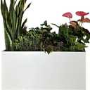 40" L x 16" W x 18" H Metal Large Rectangular Planter - Long Planter Box for Outdoor Patio/Porch Planter Boxes Outdoor Modern Design for Plants, Flowers, Garden,Spliced Flower Pot (White)