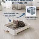 Medario Cat Litter Box with Litter Mat and Scoop, Large Covered Litter Box with Lid, Enclosed Kitty Box, Front Entry Top Exit, Odor Control, Easy to Clean (Blue)