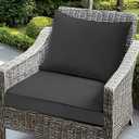 Fabuday Outdoor Chair Cushions Set - 22 x 22 Inch Waterproof & Fade Resistant Patio Furniture with Removable Cover Deep Seat & Back Pillow with Ties Replacement for Sunbrella Outside Sofa Couch Gray