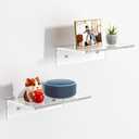 FEMELI 2 PCS 9" Acrylic Floating Shelves, Clear Shelf for Display, Plant, Perfume, Book in Bedroom Living Room Office, 5mm Thick Wall-Mounted Acrylic Shelves for Wall