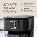 Homecraft 3-Quart Iced Coffee and Tea Maker with Filter Basket, Flavor Enhancer, Adjustable Brew Strength, Black
