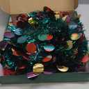 HMASYO 5 FT Pop Up Christmas Tree with Timer Lights, Blue Christmas Tinsel Tree, Collapsible Artificial Pencil Christmas Tree for Indoor Home Apartment Porch Holiday Party Decorations (Peacock Green)