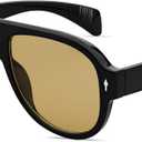 Retro Aviator Sunglasses for Women Men Trendy 70s Vintage Plastic Square Eyewear Tinted Lenses Sunnies