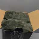 EVERGRACE Luxurious Soft Faux Rabbit Fur Throw Blanket, Cozy Fuzzy Plush Warm Throws for Couch Bed Sofa Chair Home Decor, Ruched Bubble Fluffy Blanket with Reversible Velvet, 50" x 60", Loden Green