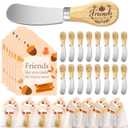 ERTIUANIO 20 Sets Friendsgiving Party Favors Bulk, Thanksgiving Fall Gifts for Friends, Stainless Steel Butter Knife with Wood Handle With Thank You Card Organza Bag, Friendsgiving Party Supplies