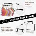 Hat Rack for Wall, 2 Pack Adjustable Metal Hat Hanger Hold 22 Hats, Drilled Type Hat Organizer for Baseball Caps, Holder, Storage for Closet, Near the Door, Bedroom