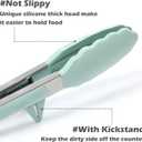 Kitchen Tongs for Cooking, 9 Inch Small Silicone Tongs, Food Grade Mini Serving Tongs with Silicone Tips, Set of 3, Green