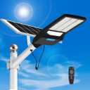VISLOGeya Solar Street Light 20000LM, Solar Flood Lights Outdoor,IP67 Waterproof, Dusk to Dawn + Motion Sensor, Remote Control, Easy Install for Yard/Garage/Parking Lot (1 Pack) (Incomplete)