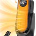 Space Heater for Indoor Use, Two-way Oscillation Portable Heater, 1200W Electric Heater with Human Body Sensor 4 Modes Overheat Protection, 12H Timer PTC Ceramic Heaters for Bedroom Living Room Office