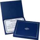 Ornate Blue & Silver Certificate Folders - Pack of 50, Linen Cover 80 lb. Stock, Folded, Die-Cut Corners, for Office, Business Awards, Graduation, School Diploma Holder, 9-1/2" x 12"