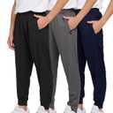 PURE CHAMP 3 Pack Boys Sweatpants Mesh Lightweight Kids Clothes with Zipper Pockets Active Quick-Dry Boys Pants XL